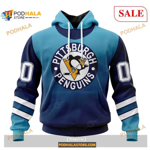 Custom Pittsburgh Penguins Retro Gradient Design NHL Shirt Hoodie 3D