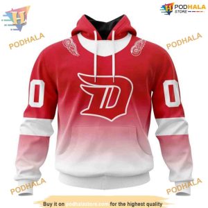 Custom Retro Gradient Design NHL Detroit Red Wings Hoodie 3D