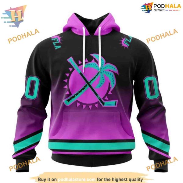 Custom Retro Gradient Design NHL Florida Panthers Hoodie 3D Sweatshirt