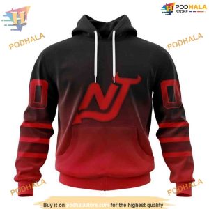 Custom Retro Gradient Design NHL New Jersey Devils Hoodie 3D