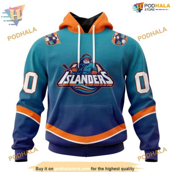 Custom Retro Gradient Design NHL New York Islanders Hoodie 3D