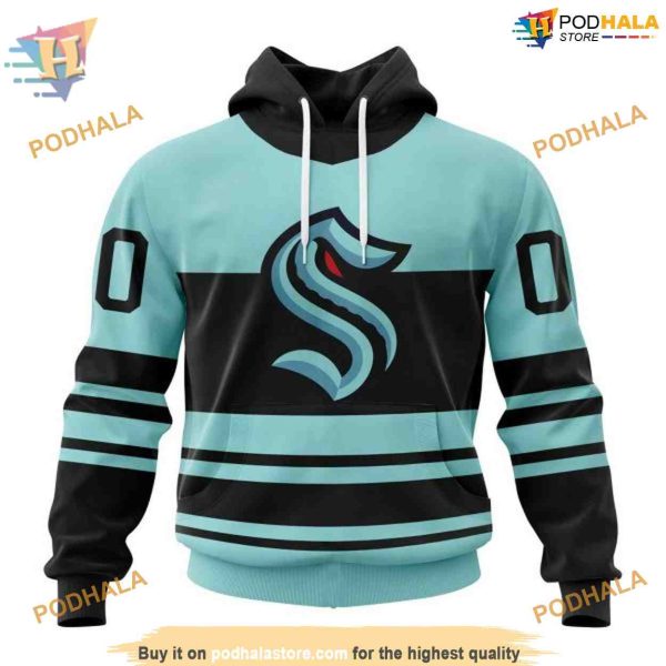 Custom Reverse Retro Kits 2023 NHL Seattle Kraken Hoodie 3D