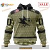 Custom San Jose Sharks Camo Military Appreciation NHL Shirt Hoodie 3D