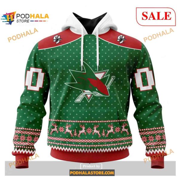 Custom San Jose Sharks Christmas Apparel NHL Shirt Hoodie 3D