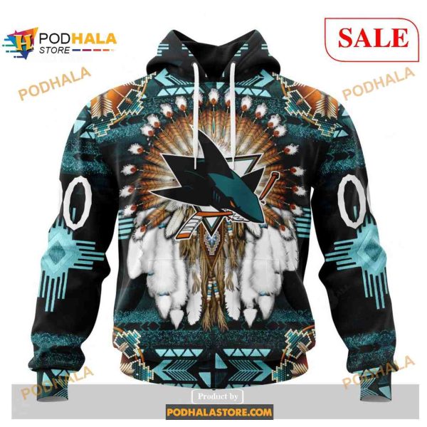 Custom San Jose Sharks Native Costume NHL Shirt Hoodie 3D