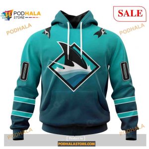 Custom San Jose Sharks Retro Gradient Design NHL Shirt Hoodie 3D