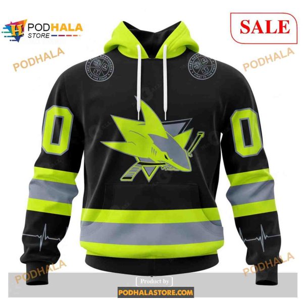 Custom San Jose Sharks Unisex FireFighter Uniforms Color NHL Shirt Hoodie 3D