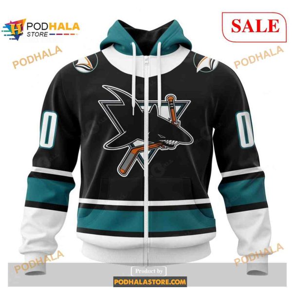 Custom San Jose Sharks Unisex With Retro Concepts NHL Shirt Hoodie 3D