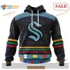 Custom Seattle Kraken Fearless Aganst Autism NHL Shirt Hoodie 3D