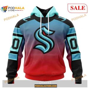 Custom Seattle Kraken Retro Gradient Design NHL Shirt Hoodie 3D