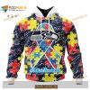 Custom Seattle Seahawks Special Autism Puzzle Game Stripes Design NFL Hoodie 3D