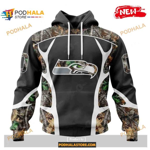 Custom Seattle Seahawks Special Camo Hunting Black Design Shirt NFL Hoodie 3D