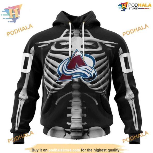 Custom Skeleton Costume For Halloween NHL Colorado Avalanche Hoodie 3D