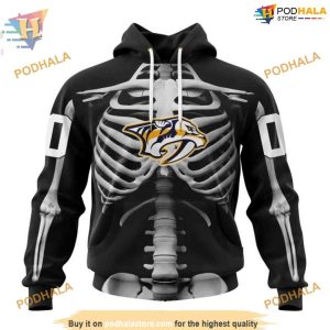 Custom Skeleton Costume For Halloween NHL Nashville Predators Hoodie 3D