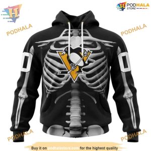 Custom Skeleton Costume For Halloween NHL Pittsburgh Penguins Hoodie 3D