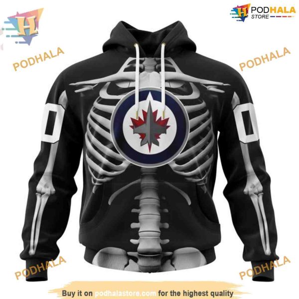 Custom Skeleton Costume For Halloween NHL Winnipeg Jets Hoodie 3D