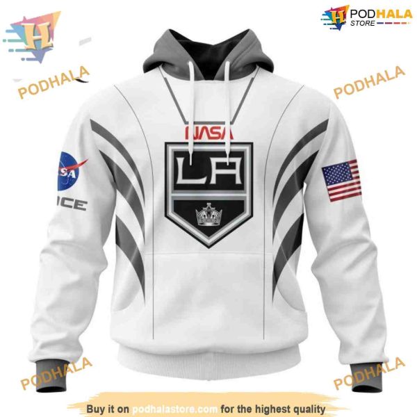 Custom Space Force NASA Astronaut Design NHL Los Angeles Kings Hoodie 3D