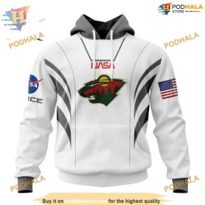 Custom Space Force NASA Astronaut Design NHL Minnesota Wild Hoodie 3D