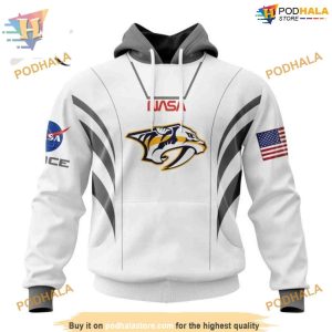 Custom Space Force NASA Astronaut Design NHL Nashville Predators Hoodie 3D