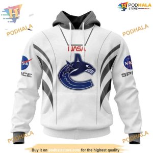 Custom Space Force NASA Astronaut Design NHL Vancouver Canucks Hoodie 3D