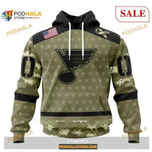 Custom St Louis Blues Camo Military Appreciation NHL Shirt Hoodie 3D