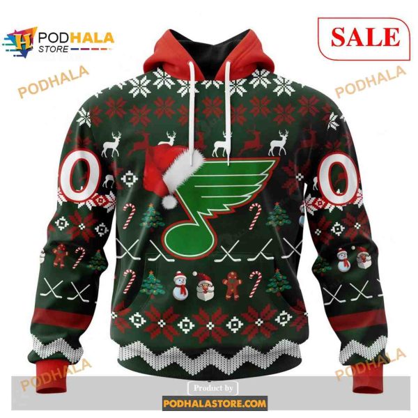 Custom St Louis Blues Christmas NHL Unisex Shirt Hoodie 3D