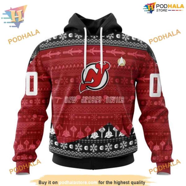 Custom Star Trek Design NHL New Jersey Devils Hoodie 3D