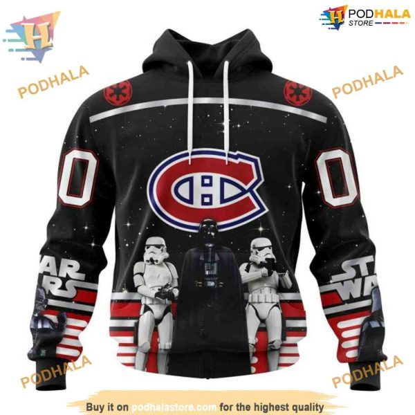 Custom Star Wars Design May The 4th Be With You NHL Montreal Canadiens Hoodie 3D