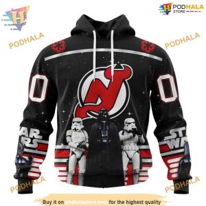 Custom Star Wars Design May The 4th Be With You NHL New Jersey Devils Hoodie 3D