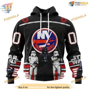 Custom Star Wars Design May The 4th Be With You NHL New York Islanders Hoodie 3D