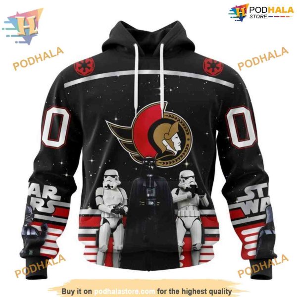 Custom Star Wars Design May The 4th Be With You NHL Ottawa Senators Hoodie 3D