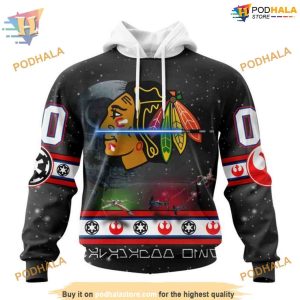 Custom Star Wars Design NHL Chicago Blackhawks Hoodie 3D