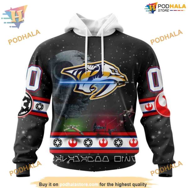 Custom Star Wars Design NHL Nashville Predators Hoodie 3D