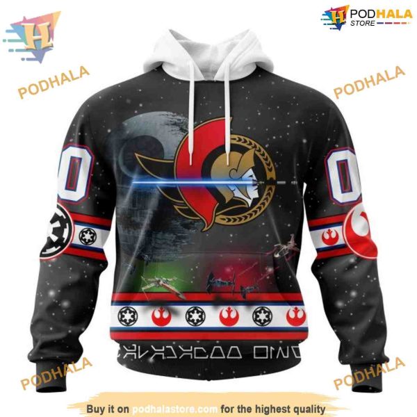 Custom Star Wars Design NHL Ottawa Senators Hoodie 3D