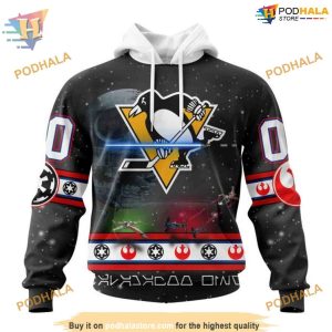 Custom Star Wars Design NHL Pittsburgh Penguins Hoodie 3D