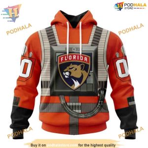 Custom Star Wars Rebel Pilot Design NHL Florida Panthers Hoodie 3D