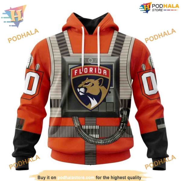 Custom Star Wars Rebel Pilot Design NHL Florida Panthers Hoodie 3D