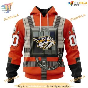 Custom Star Wars Rebel Pilot Design NHL Nashville Predators Hoodie 3D