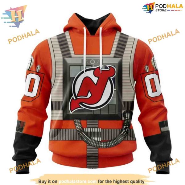 Custom Star Wars Rebel Pilot Design NHL New Jersey Devils Hoodie 3D