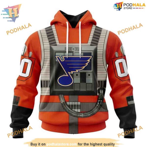 Custom Star Wars Rebel Pilot Design NHL St. Louis Blues Hoodie 3D