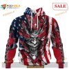 Custom Tampa Bay Buccaneers Demon Face American Flag Shirt NFL Hoodie 3D