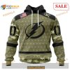 Custom Tampa Bay Lightning Camo Military Appreciation NHL Shirt Hoodie 3D