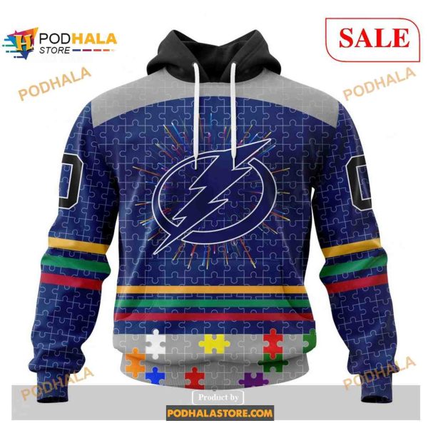 Custom Tampa Bay Lightning Fearless Aganst Autism NHL Shirt Hoodie 3D