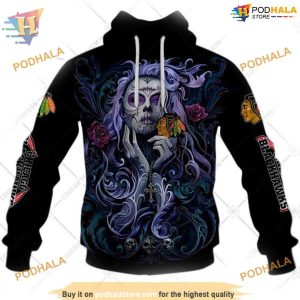 Custom Tattoo Girl Artwork 2023 Unisex NHL Chicago Blackhawks Hoodie 3D