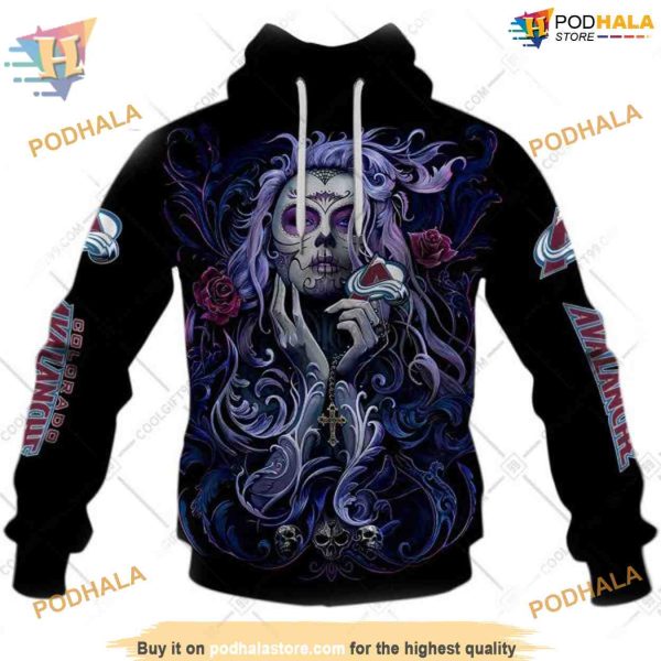 Custom Tattoo Girl Artwork 2023 Unisex NHL Colorado Avalanche Hoodie 3D