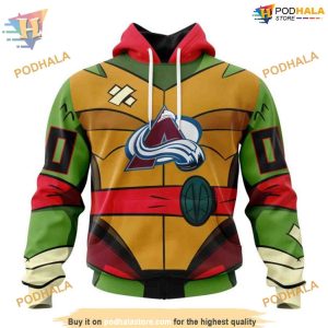 Custom Teenage Mutant Ninja Turtles Design NHL Colorado Avalanche Hoodie 3D