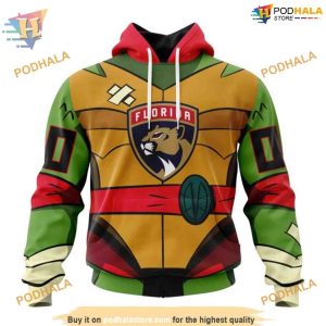 Custom Teenage Mutant Ninja Turtles Design NHL Florida Panthers Hoodie 3D