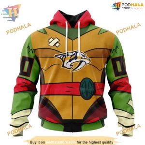 Custom Teenage Mutant Ninja Turtles Design NHL Nashville Predators Hoodie 3D