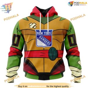 Custom Teenage Mutant Ninja Turtles Design NHL New York Rangers Hoodie 3D