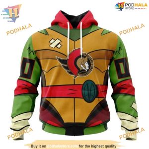 Custom Teenage Mutant Ninja Turtles Design NHL Ottawa Senators Hoodie 3D